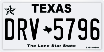 TX license plate DRV5796