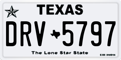 TX license plate DRV5797