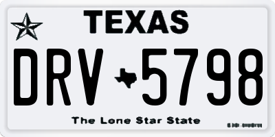 TX license plate DRV5798