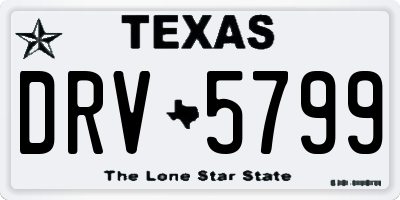 TX license plate DRV5799