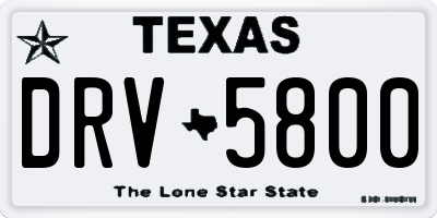 TX license plate DRV5800