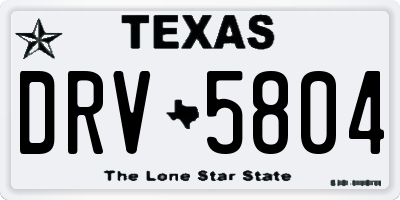TX license plate DRV5804