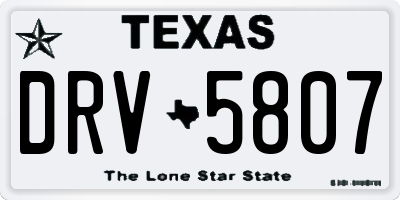 TX license plate DRV5807