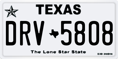 TX license plate DRV5808