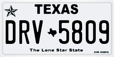 TX license plate DRV5809