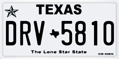 TX license plate DRV5810