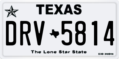 TX license plate DRV5814