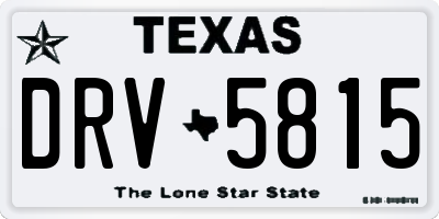 TX license plate DRV5815