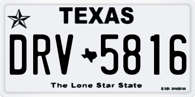 TX license plate DRV5816