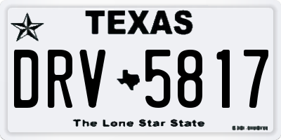 TX license plate DRV5817