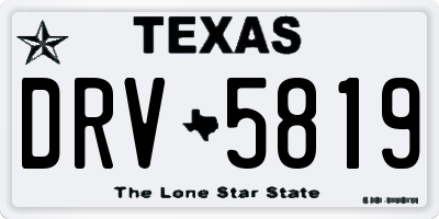 TX license plate DRV5819