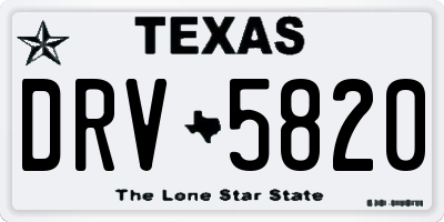 TX license plate DRV5820