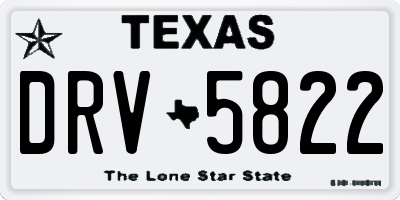 TX license plate DRV5822