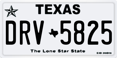 TX license plate DRV5825