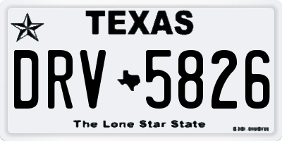 TX license plate DRV5826