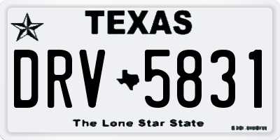 TX license plate DRV5831