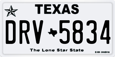 TX license plate DRV5834