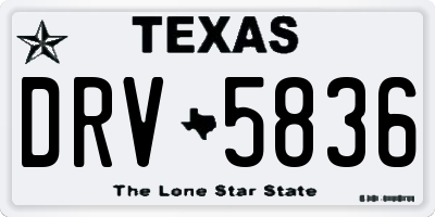 TX license plate DRV5836