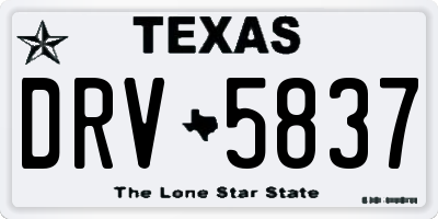 TX license plate DRV5837