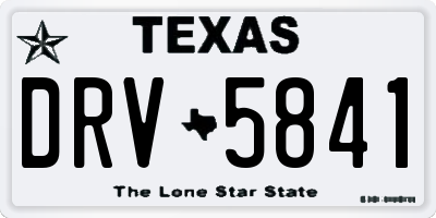 TX license plate DRV5841