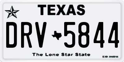 TX license plate DRV5844