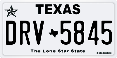 TX license plate DRV5845