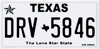 TX license plate DRV5846