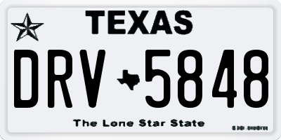 TX license plate DRV5848