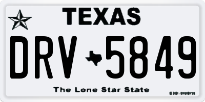 TX license plate DRV5849