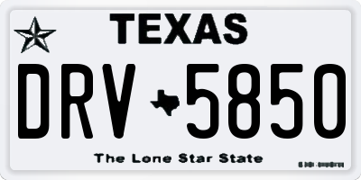 TX license plate DRV5850