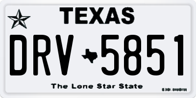 TX license plate DRV5851