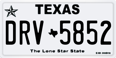 TX license plate DRV5852