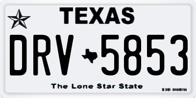 TX license plate DRV5853