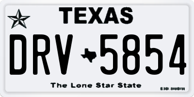 TX license plate DRV5854