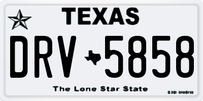 TX license plate DRV5858