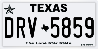 TX license plate DRV5859