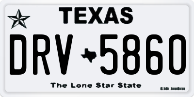 TX license plate DRV5860