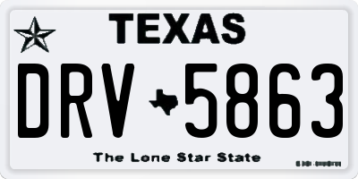 TX license plate DRV5863