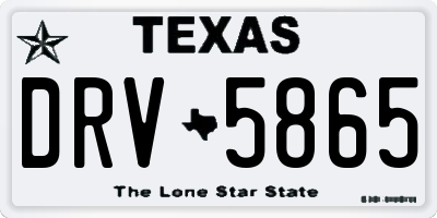 TX license plate DRV5865