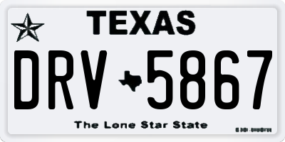 TX license plate DRV5867