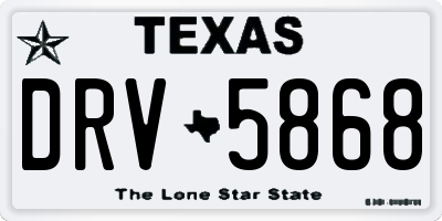 TX license plate DRV5868