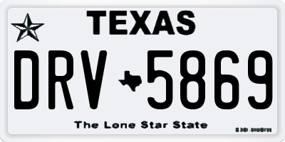 TX license plate DRV5869