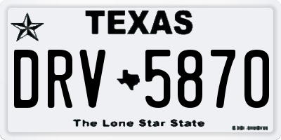 TX license plate DRV5870