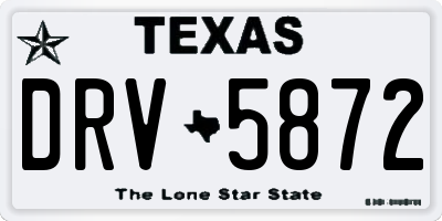 TX license plate DRV5872