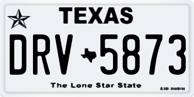 TX license plate DRV5873