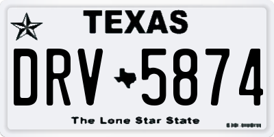 TX license plate DRV5874
