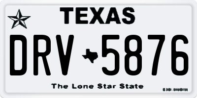 TX license plate DRV5876