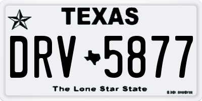 TX license plate DRV5877