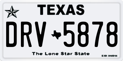 TX license plate DRV5878