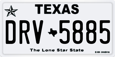 TX license plate DRV5885